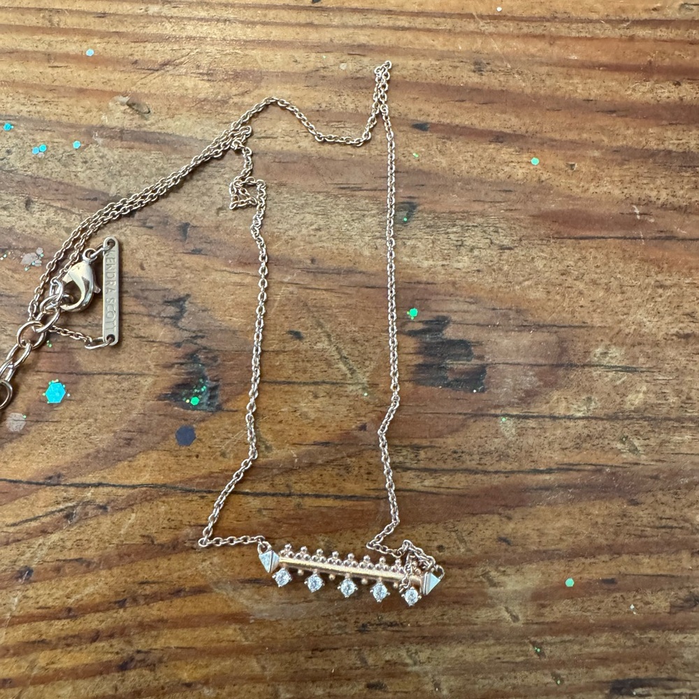 Kendra Scott Rose Gold Necklace with Crystal Accents